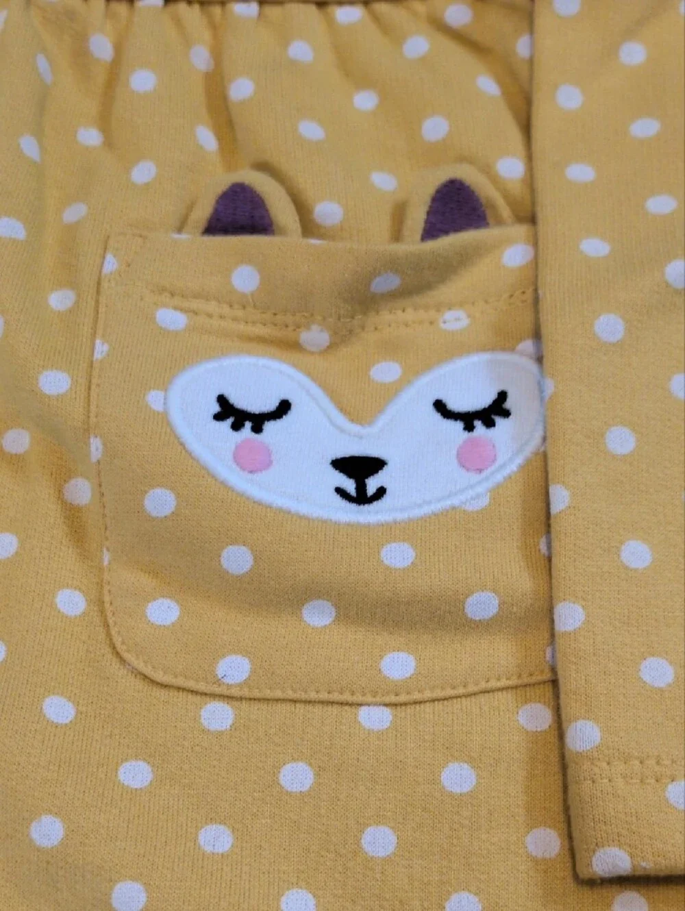 Koala Kids Yellow Polka Dot Fox Pocket Dress